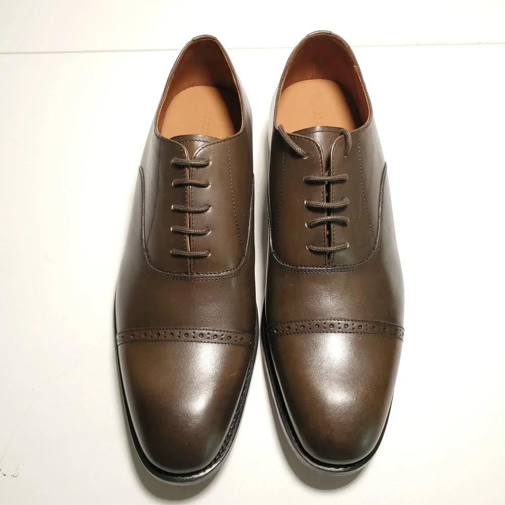 New Allen Edmonds Brady Cap Toe Oxford Mens 12D Olive Green Leather